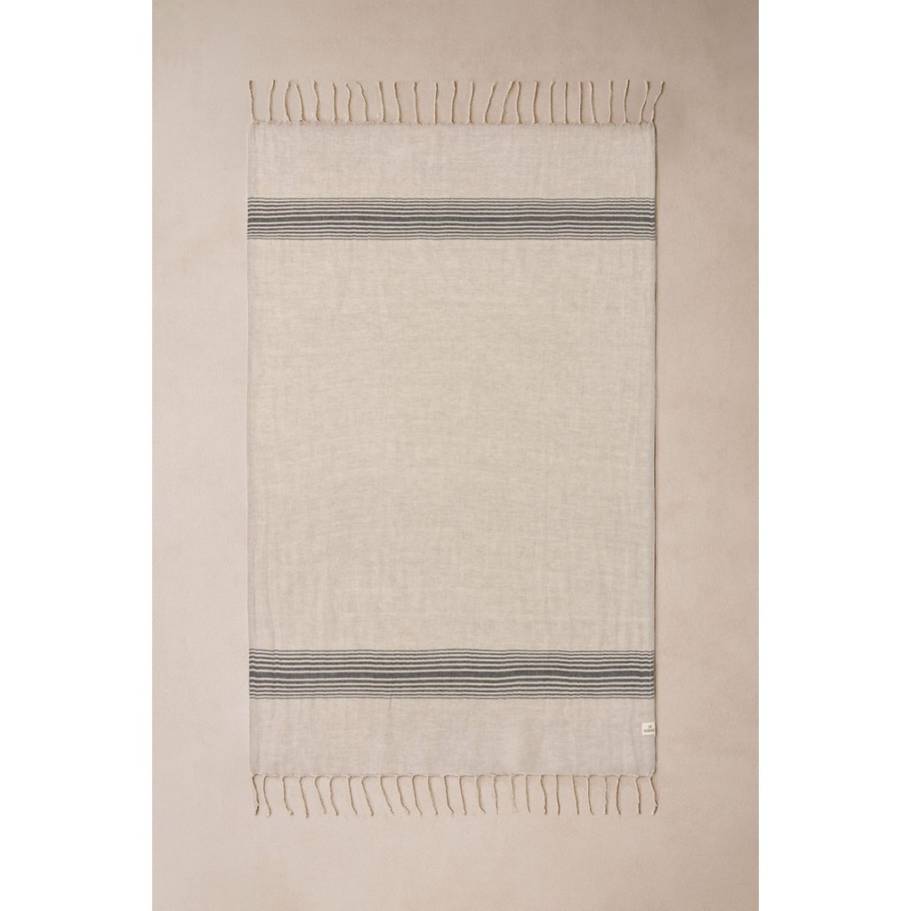 Barine Keten Peştemal Siyah, Taşıma Çantalı - 90 x 175 cm - Siyah Diğer Fiyatı