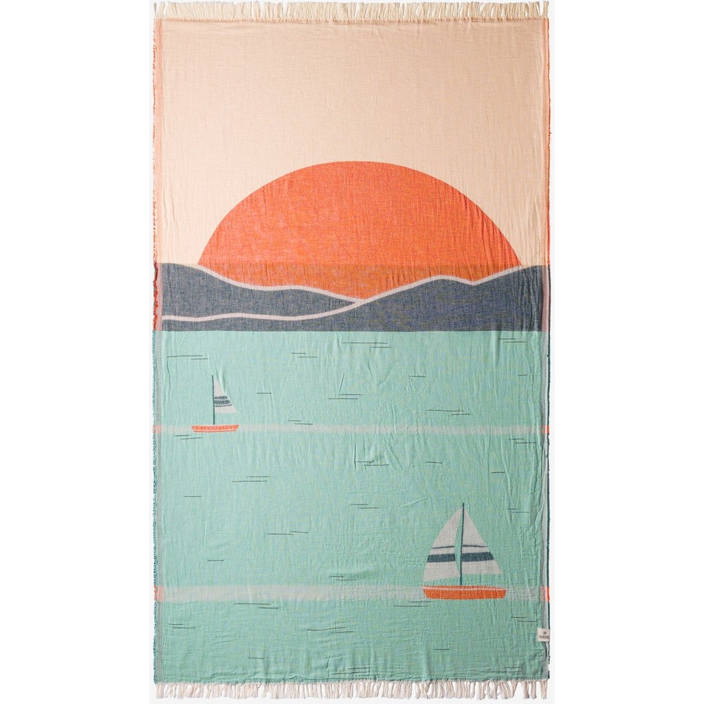 Barine Seascape Jakarlı Peştemal Mint, Taşıma Çantalı - 90 x 160 cm - Mint Diğer Fiyatı