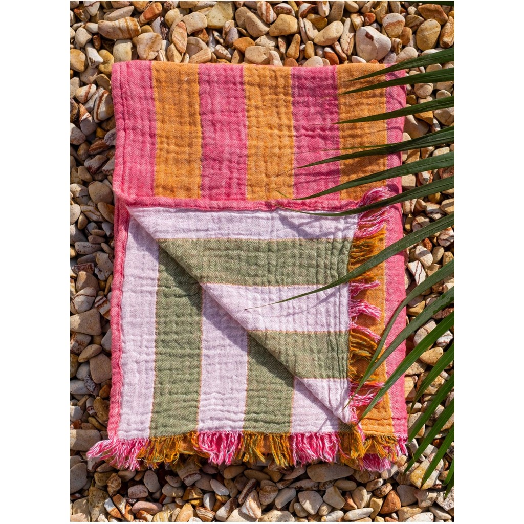 Barine Striped Gauze Pamuk Peştamal Pembe 90 x 175 - 90 x 175 cm SSD / Solid State Drive Fiyatı
