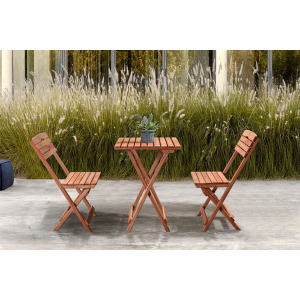 Barış Ahşap Ahşap Katlanır 2 Kişilik Masa Sandalye Takımı - Ceviz - 50 x 50 cm Bahçe Mobilyası Takımı Fiyatı