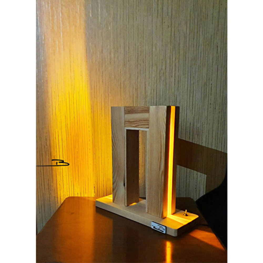 Barış Dizayn Doğal Ahşap Gizli LED Dekoratif Abajur Aydınlatma Masa Lambasi Avize (Amber) - Amber Abajur Fiyatı