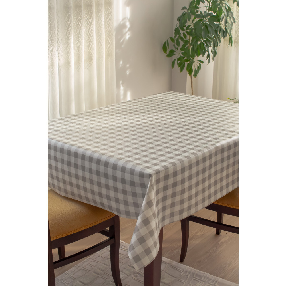 Barış Home Collection Astarlı Silinebilir Hijyenik Kare Ekose Desen Muşamba Pvc Masa Örtüsü 140 x 220 Beden Masa Örtüsü Fiyatı