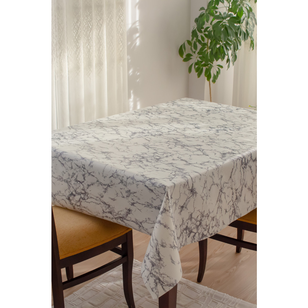 Barış Home Collection Astarlı Silinebilir Hijyenik Mermer Desenli Muşamba Pvc Masa Örtüsü 140 x 140 Beden Masa Örtüsü Fiyatı