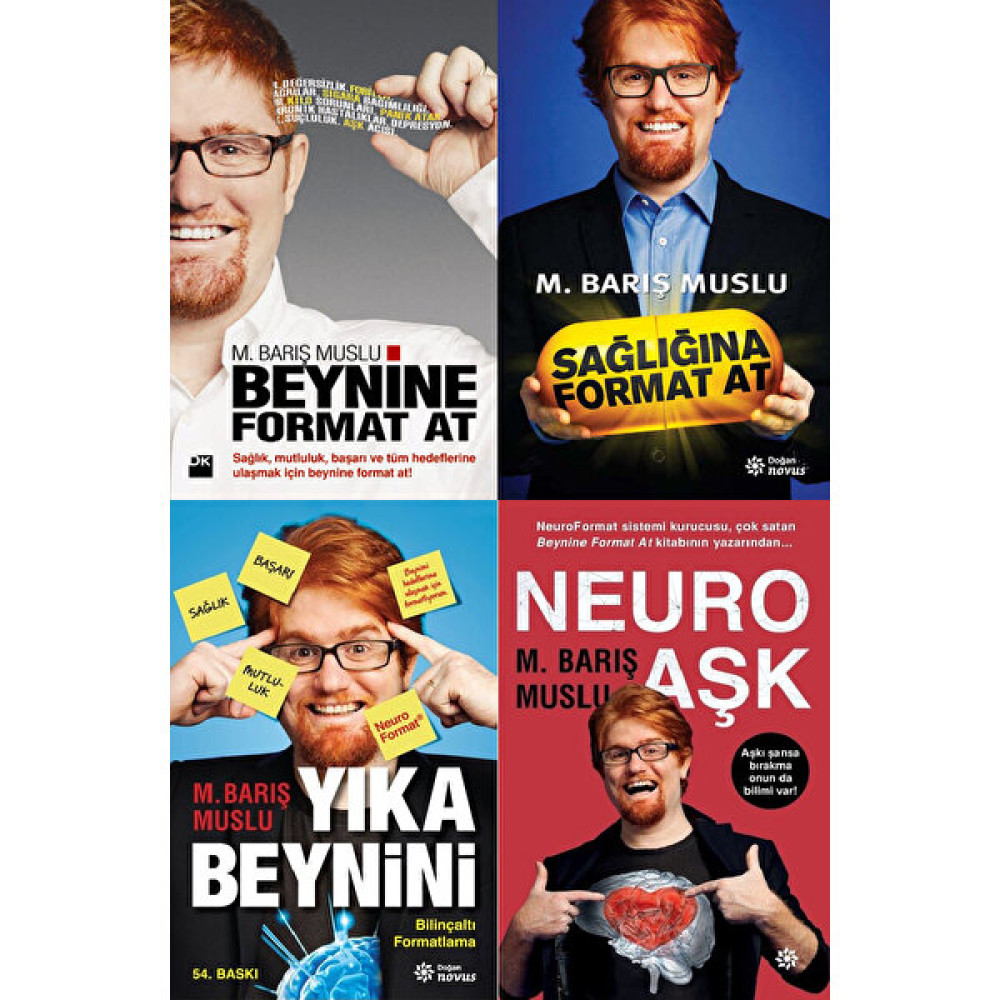 Barış Muslu 4 Kitap Set Sağlığına Format At, Yıka Beynini, Beynine Format At, Neuro Aşk Kişisel Gelişim ve Psikoloji Fiyatı