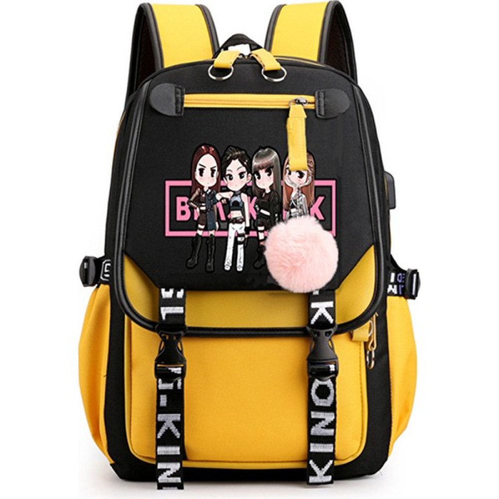 Barley Gshopper Blackpink Teması Aynı Yıldız Sırt Çantası USB Şarjı (Yurt Dışından) Okul Çantası Fiyatı