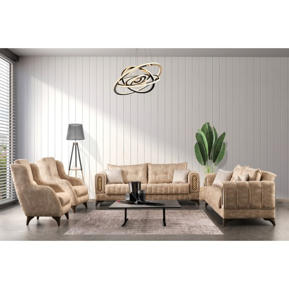 Barmossa Deco Oturma Grubu - Açık Kahverengi Koltuk Takımı / Seti Fiyatı