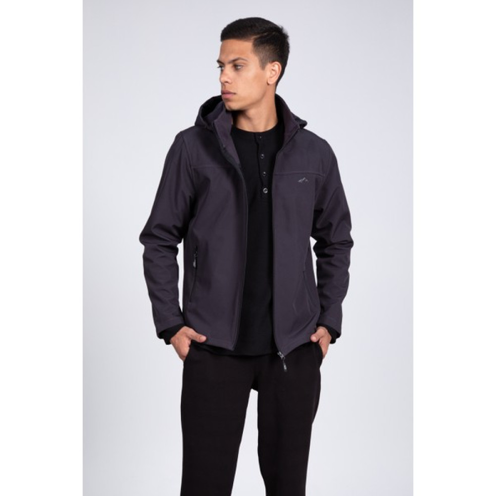 Barrelsandoil Kapüşonlu Softshell Mont - Antrasit Erkek Mont Fiyatı