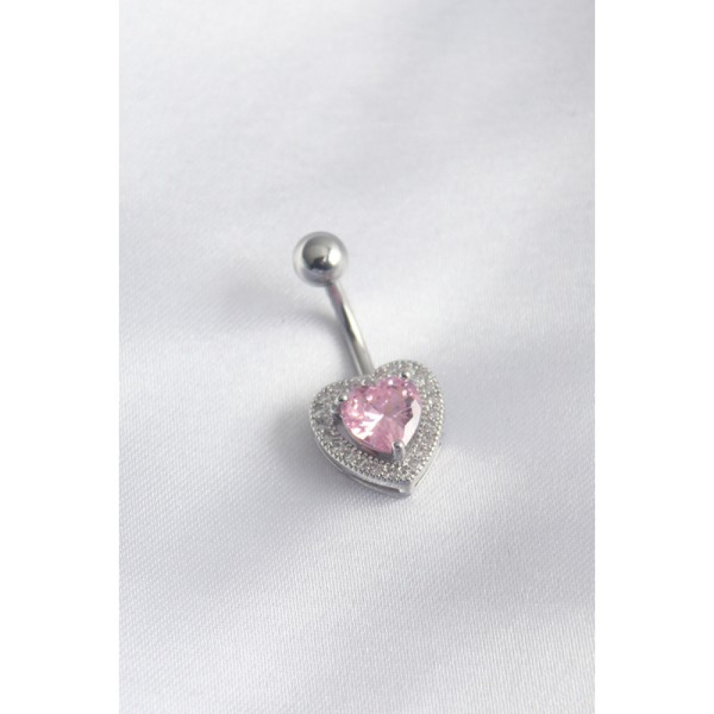 Bartini Avm 316L Cerrahi Çelik Pembe Zirkon Taş Kalp Model Kadın Göbek Piercing Altın & Gümüş Piercing Fiyatı
