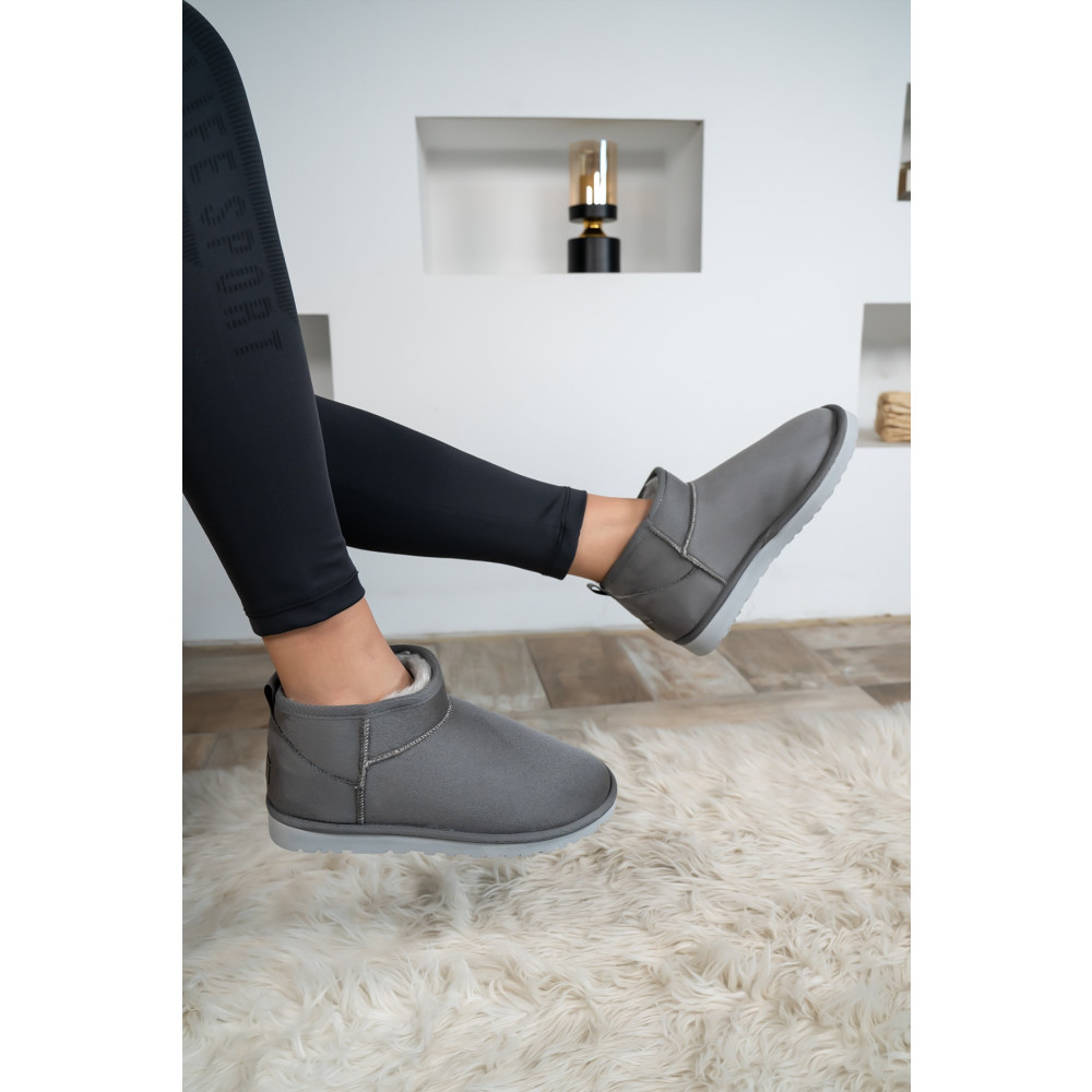 Bartrobel Kadın / Kız Gri Ultra Mini Ugg Model Süet Bot Içi Kürklü Kışlık Taban Bot & Bootie 41 Beden Kadın Botları Fiyatı
