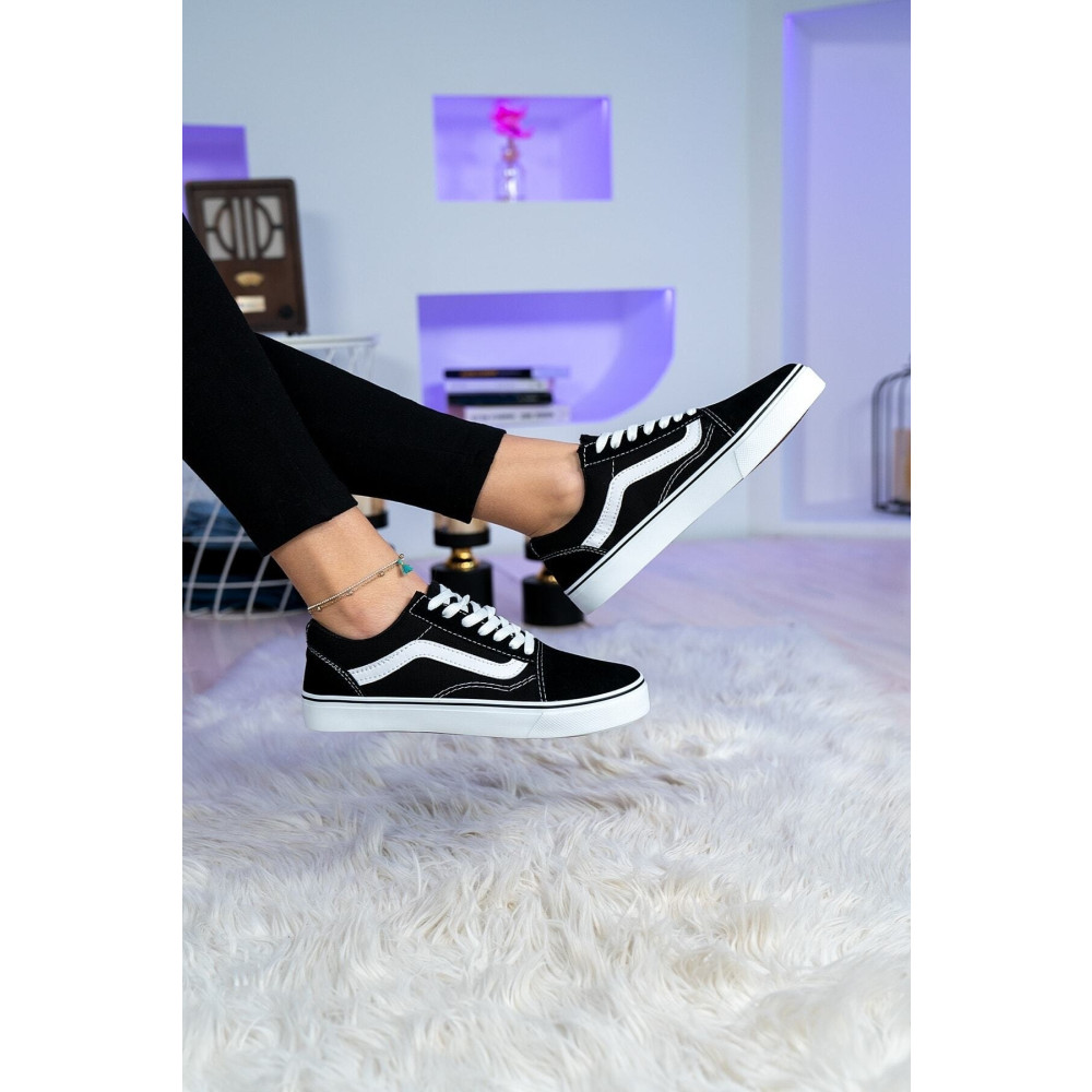 Bartrobel Unisex Siyah Beyaz Klasik Vans Model Spor Ayakkabı Sneaker 36 Beden Spor Ayakkabı Fiyatı