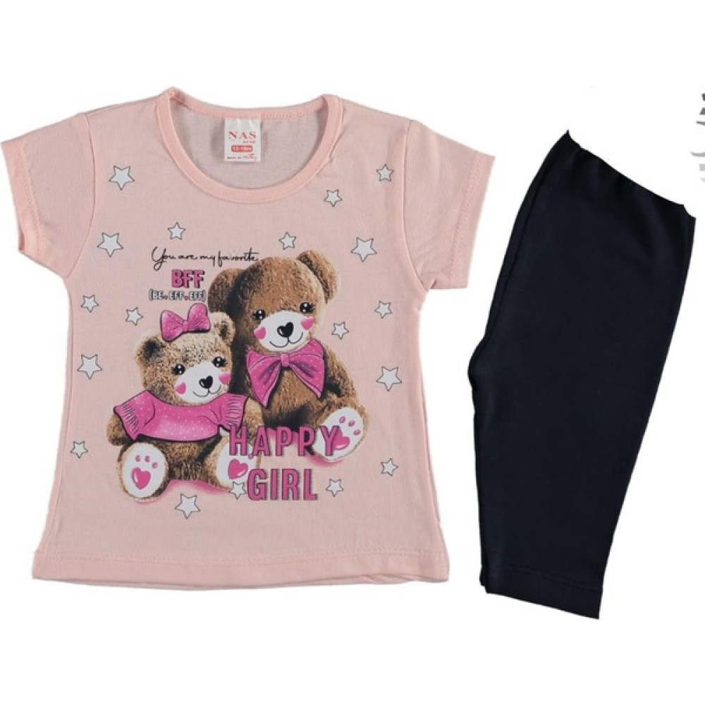 Başak Çocuk Giyim 378470 Yazlık Kız Taytlı Ikili Takımı 6 Ay/18 Ay - Pembe - 12 Ay Bebek Giysi Takım Fiyatı