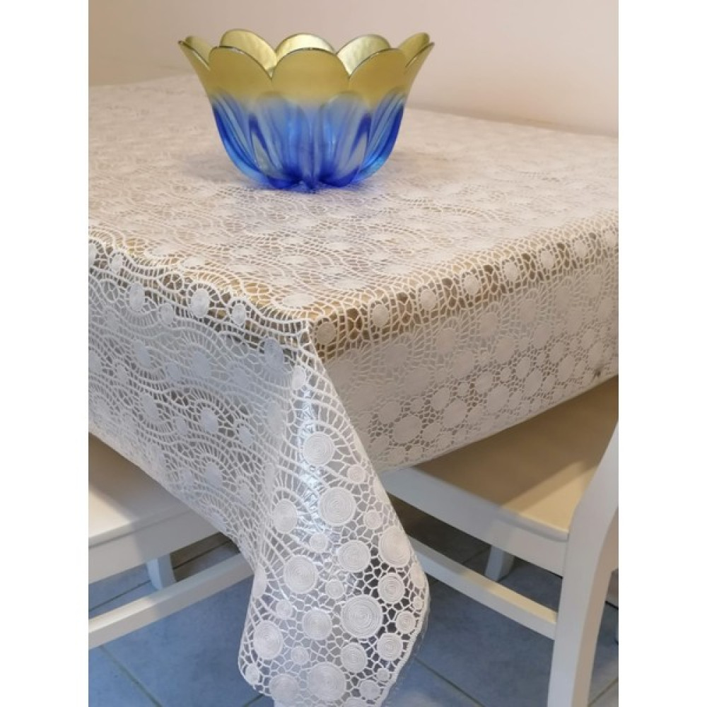 Başak Ev Tekstili Beyaz Ithal Pvc Muşamba - Desenli Silinebilir Masa Örtüsü - 140 cm Masa Örtüsü Fiyatı