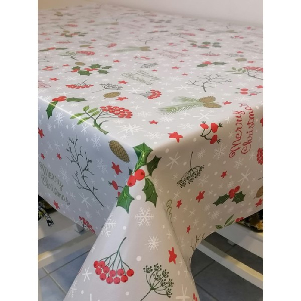 Başak Ev Tekstili Yeni Yıl Desenli Elyaflı Pvc Muşamba - Silinebilir Masa Örtüsü - 100 x 140 cm - Renkli Masa Örtüsü Fiyatı
