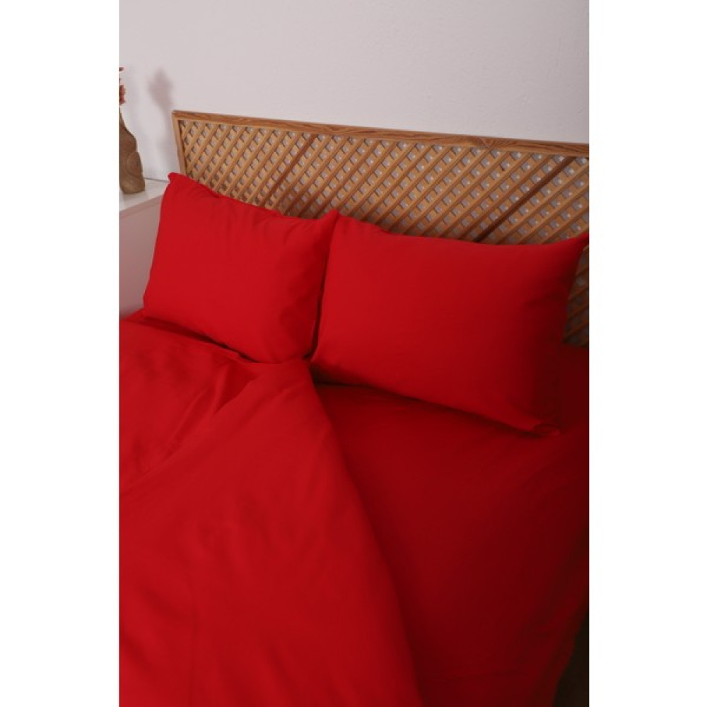 Başal Tekstil Başal Tekstil basic Kırmızı Çift Kişilik Çarşaflı Lastikli Nevresim Takımı , Yatak Odası ve Baza Yatak Için Nevresim - 200 x 220 cm Nevresim Takımı Fiyatı