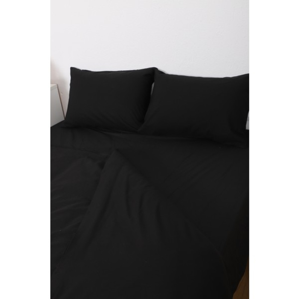 Başal Tekstil Başal Tekstil basic Siyah Çift Kişilik Çarşaflı Lastikli Nevresim Takımı , Yatak Odası ve Baza Yatak Için Nevresim - 200 x 220 cm Nevresim Takımı Fiyatı