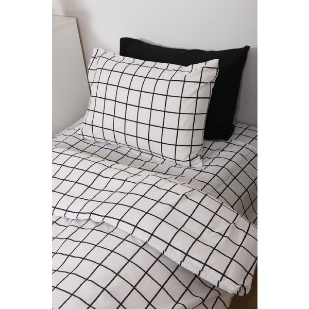 Başal Tekstil Başal Tekstil linen Tek Kişilik Çarşaflı Lastikli Nevresim Takımı , Yatak Odası ve Baza Yatak Için - 160 x 220 cm - Siyah - Beyaz Nevresim Takımı Fiyatı