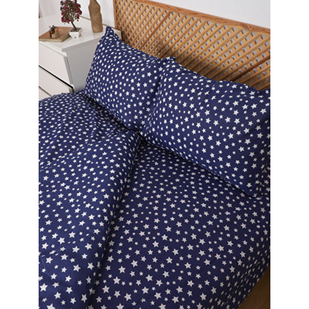 Başal Tekstil Başal Tekstil yıldız Mavi Çift Kişilik Çarşaflı Lastikli Nevresim Takımı , Yatak Odası ve Baza Yatak Için Nevresim - 200 x 220 cm Nevresim Takımı Fiyatı