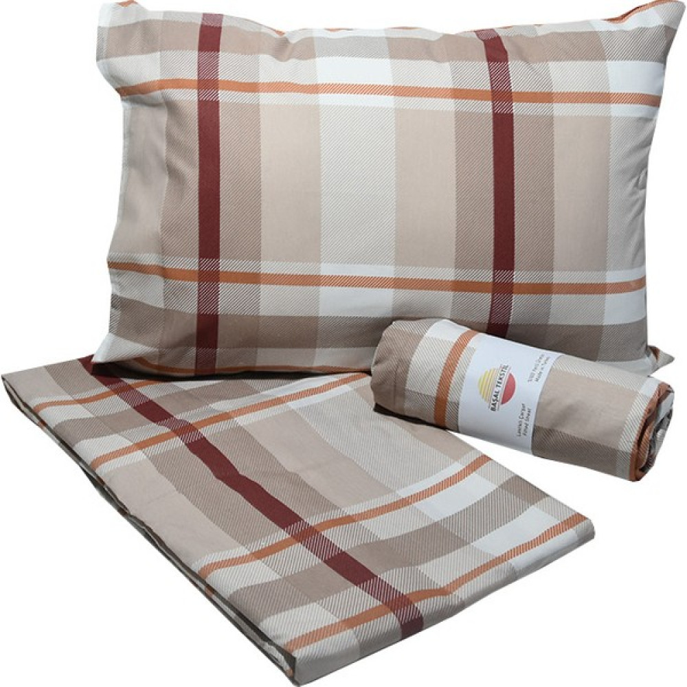 Başal Tekstil Çift Kişilik Nevresim Takımı - Kahverengi - Kiremit - 160 x 200 cm Nevresim Takımı Fiyatı