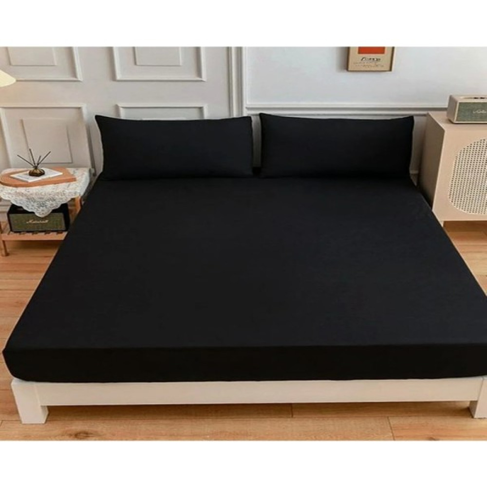 Başal Tekstil Siyah Renk Pamuklu Tek/çift Kişilik Lastikli Çarşaf Takımı(Yastık Kılıflı)7 Farklı Ebat - 150 x 200 cm Çarşaf Fiyatı