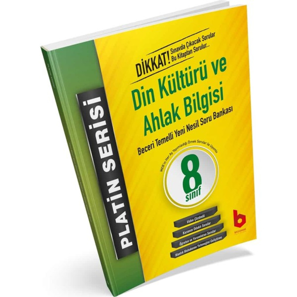 Basamak Yayınları LGS 8.Sınıf Platin Serisi Din Kültürü ve Ahlak Bilgisi Yeni Nesil Soru Bankası Ders Sınav Kitapları Fiyatı