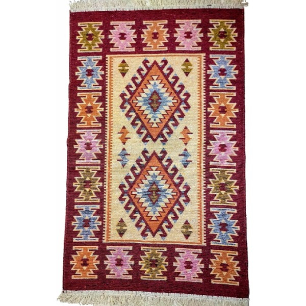 Başaran Tekstil Makine Dokuması, Püsküllü 6 Metrekare Uşak Antik Kilimi, - 200 x 300 cm - Kırmızı Kilim Fiyatı