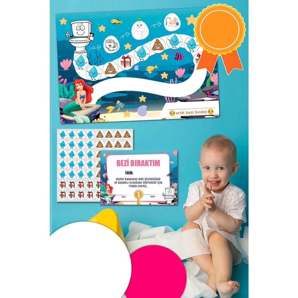 Başarı Belgeli Eğlenceli ve Eğitici Tuvalet Eğitimi Sticker Panosu 30X42CM - Mavi Eğitici Oyuncak Fiyatı