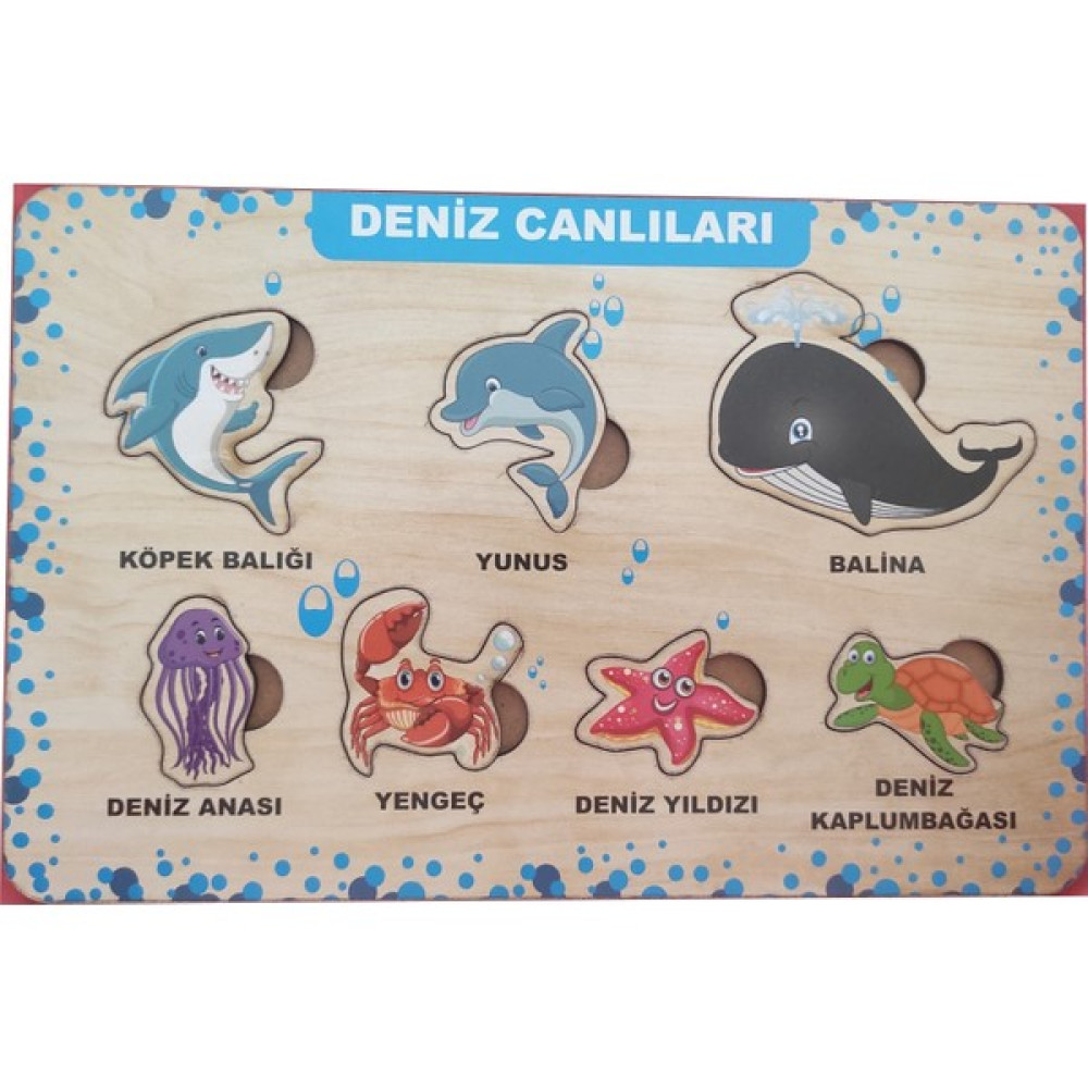 Başarılı Kitap Deniz Canlıları Ahşap Puzzle Yapboz Bebek Oyuncakları Fiyatı
