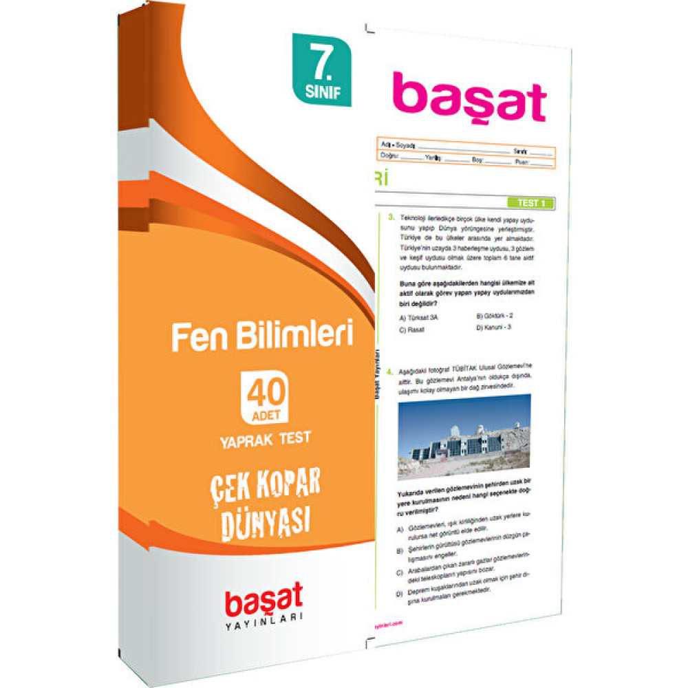 Başat Yayınları 7. Sınıf Fen Bilimleri Çek Kopar Test Kaynak Kitapları Fiyatı