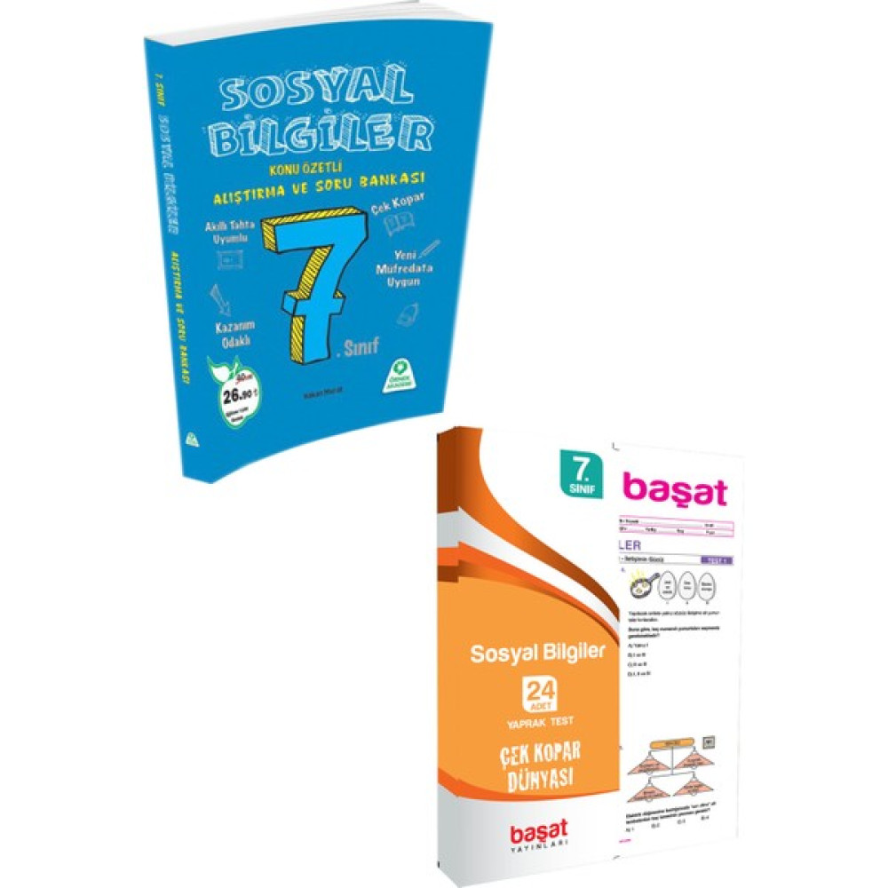 Başat Yayınları 7. Sınıf Sosyal Bilgiler Konu Özetli Soru Bankası + Yaprak Test Seti Tüm Dersler Fiyatı