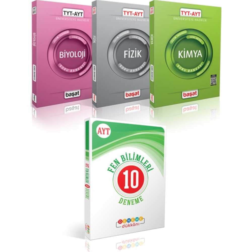 Başat Yayınları AYT Biyoloji - Fizik - Kimya Soru Bankası + Deneme Dükkanı Fen Bilimleri 10 Deneme Temel Yeterlilik Testi (TYT) Fiyatı