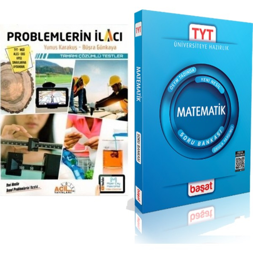 Başat Yayınları TYT 2023 Matematik ve Acil Problemlerin Ilaci Soru Bankası 2 Kitap Set Kaynak Kitapları Fiyatı
