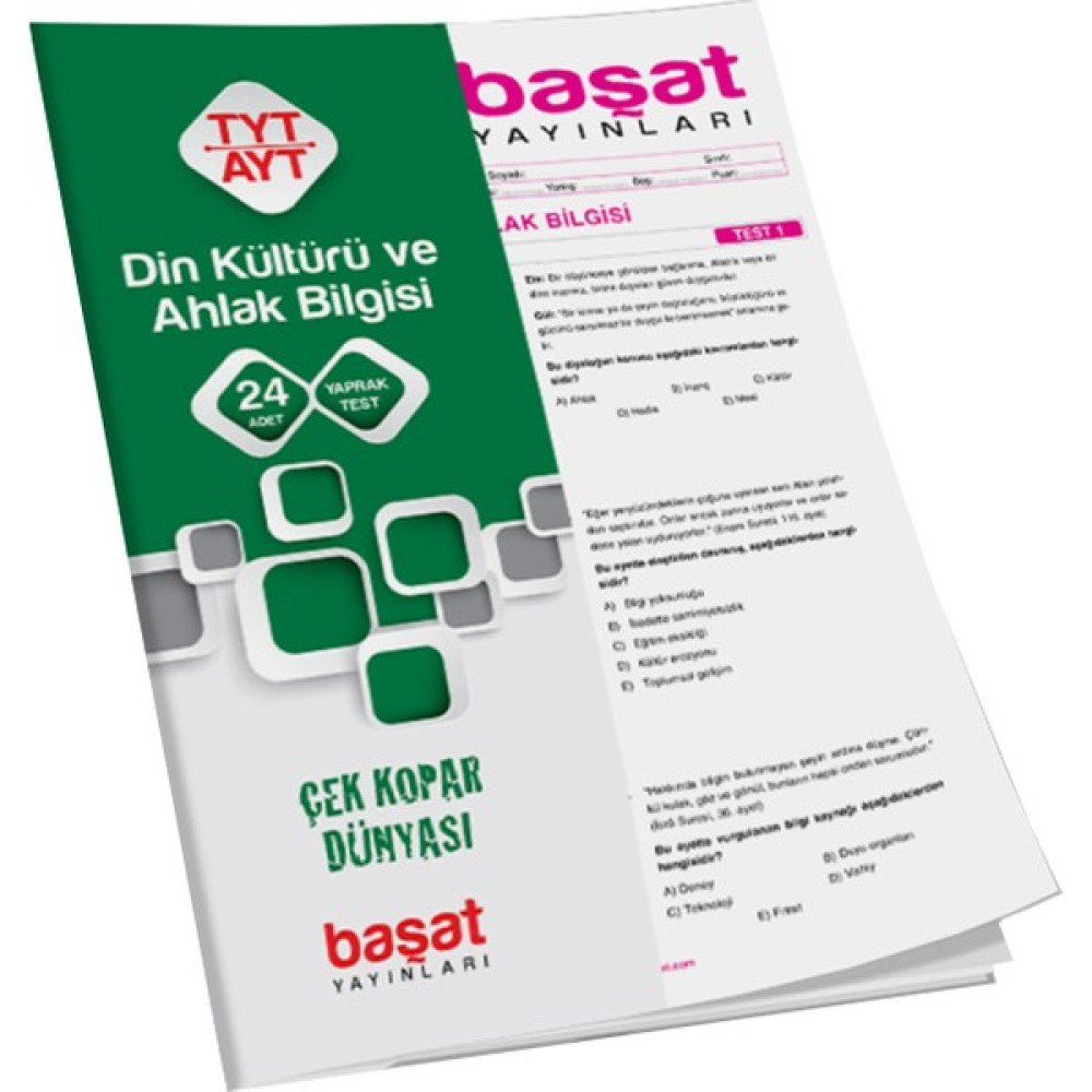 Başat Yayınları Tyt-Ayt Din Kültürü ve Ahlak Bilgisi Çek Kopar Test Sosyal Bilgiler Fiyatı