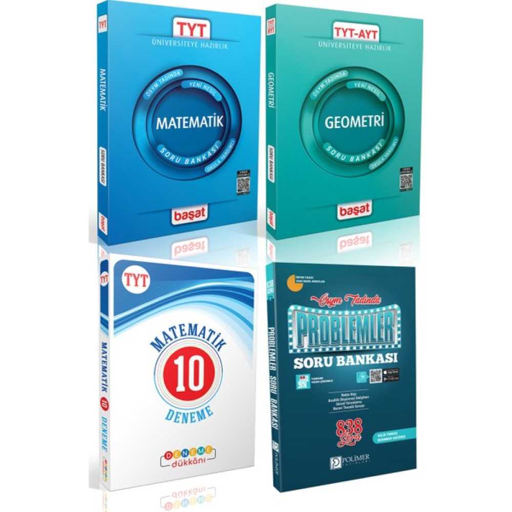 Başat Yayınları TYT Matematik - Geometri Soru Bankası+Deneme Dükkanı Matematik 10 Deneme+Polimer Problemler Soru Temel Yeterlilik Testi (TYT) Fiyatı