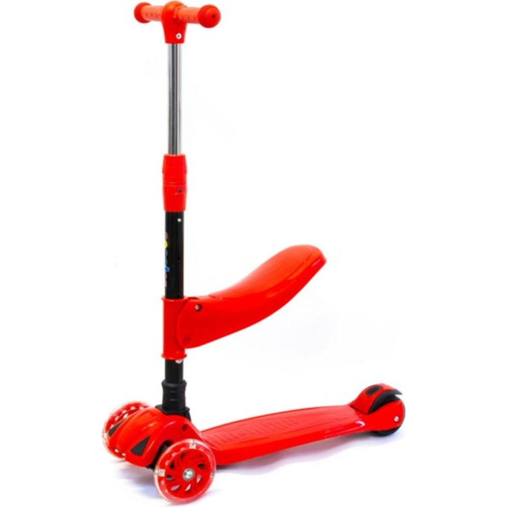 Başel LED Işıklı 3 Tekerlekli Yükseklik Ayarlı Oturaklı Çocuk Scooter - Kırmızı Açık Hava, Deniz ve Spor Oyuncakları Fiyatı