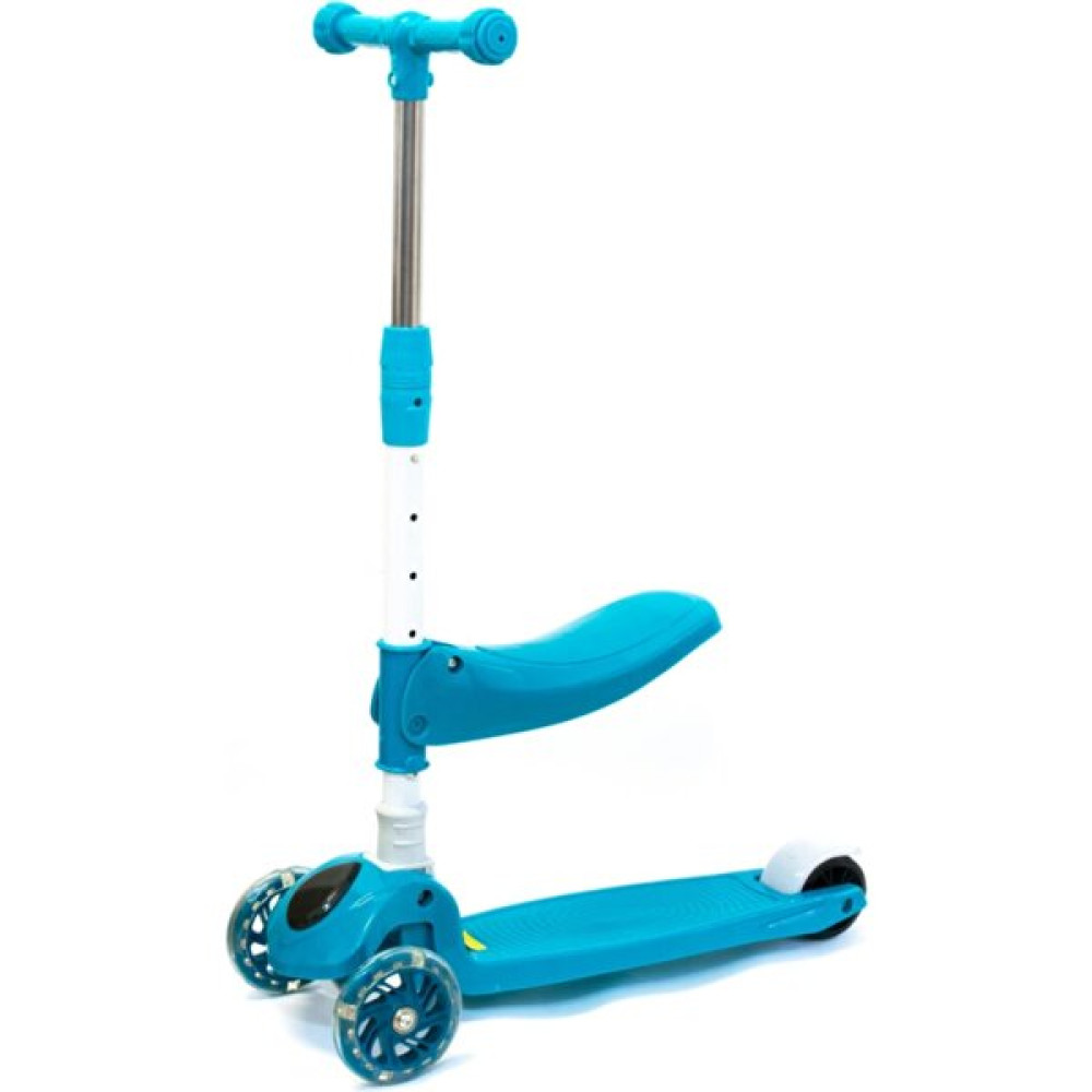 Başel LED Işıklı 3 Tekerlekli Yükseklik Ayarlı Oturaklı Çocuk Scooter - Turkuaz Açık Hava, Deniz ve Spor Oyuncakları Fiyatı