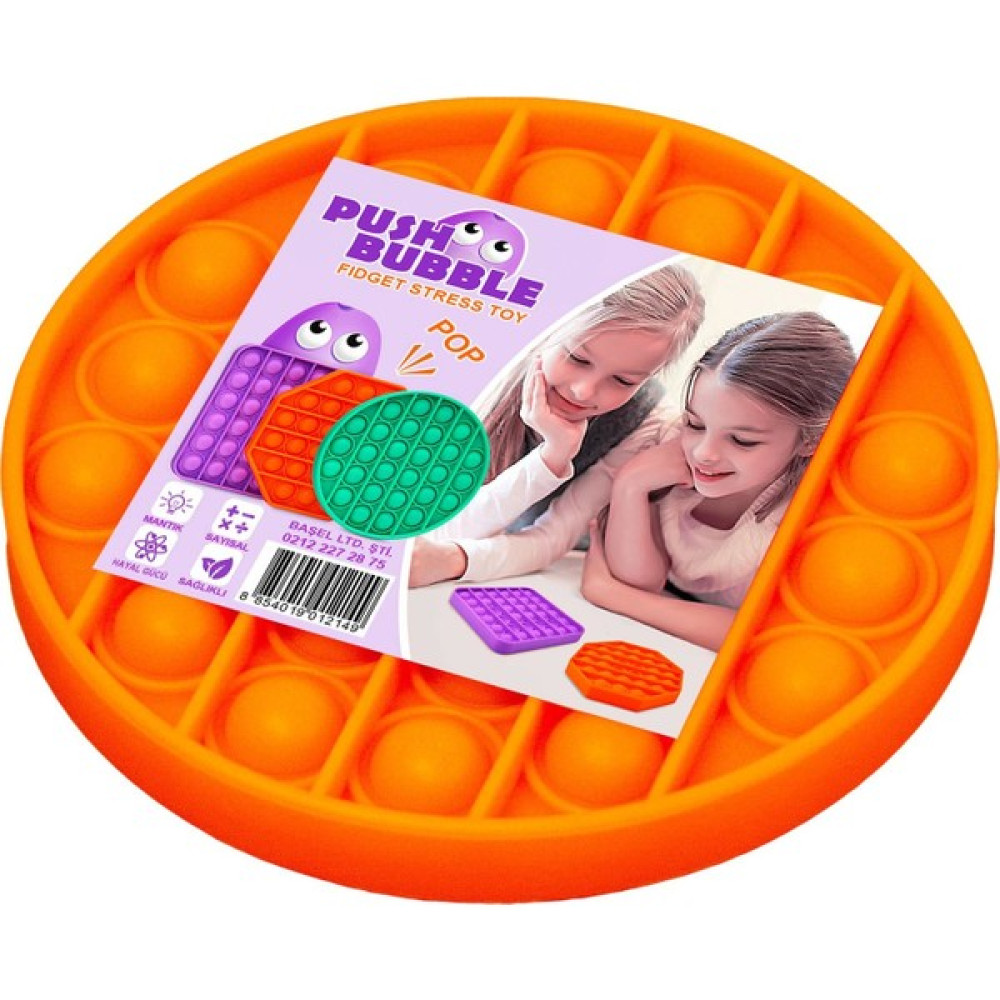 Başel Oyuncak Push Bubble Fidget Özel Pop Duyusal Oyuncak Zihinsel Stres Turuncu Renk Yuvarlak Eğitici Oyuncak Fiyatı