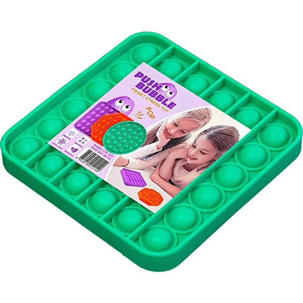 Başel Oyuncak Push Bubble Fidget Özel Pop Duyusal Oyuncak Zihinsel Stres Yeşil Renk Kare Eğitici Oyuncak Fiyatı