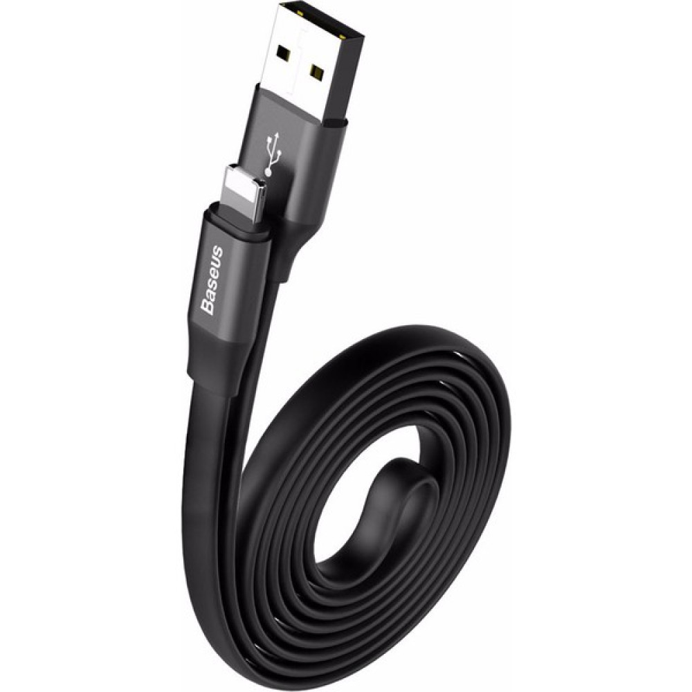 Baseus 2in1 ios/Android Apple/Samsung 2.0 Şarj Kablo  - Siyah - CALMBJ-A01 Cep Telefonu Kablosu Fiyatı