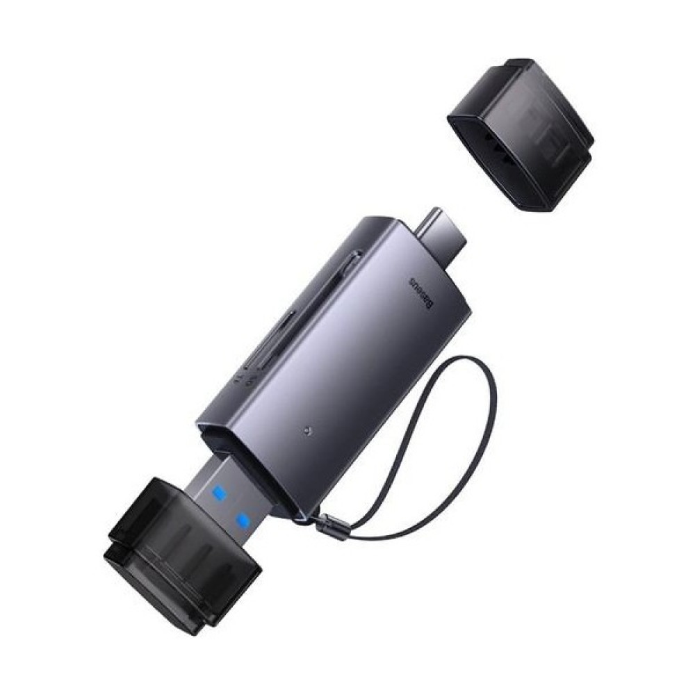 Baseus 2in1 Type C + USB Girişli Micro Sd ve Sd Hafıza Kart Okuyucu Adaptör, Mini Okuyucu - Gri Bilgisayar Çevirici ve Adaptörü Fiyatı