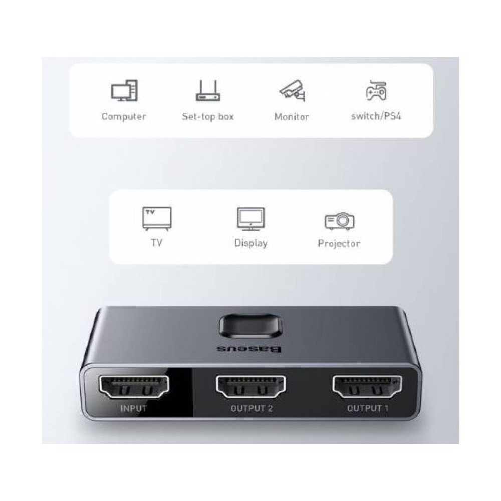 Baseus 3 Port HDMI Çoğaltıcı Hub HDMI Dağıtıcı 4K 60Hz Çift Yönlü HDMI Çoğaltıcı Ps4, Tv, Monitör - Gri HDMI Kablo Fiyatı