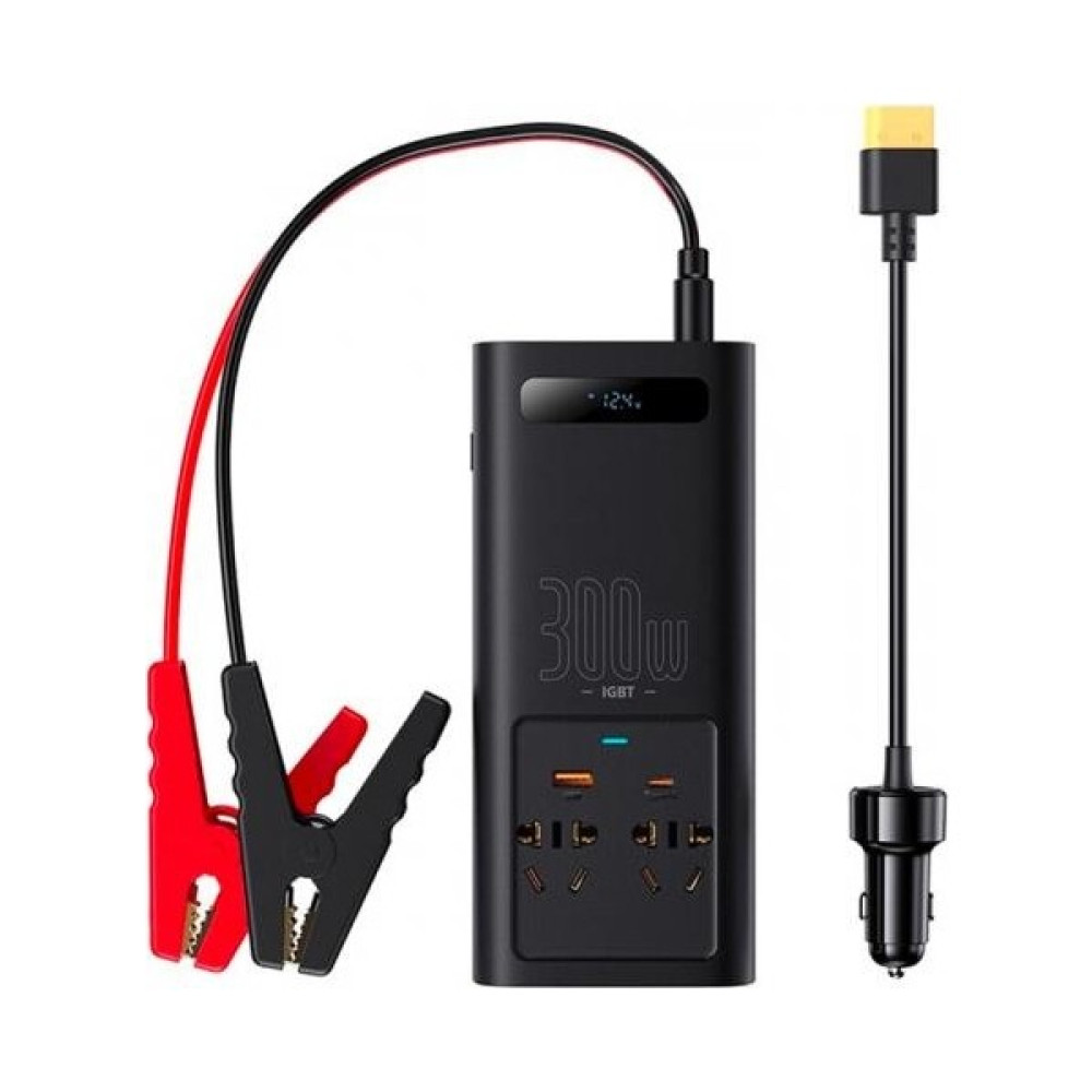 Baseus 300W Ac 220V Araç Içi Çakmak Çevirici Elektrik Dönüştürücü Power Inverter 4 Port Dijital Gösterge - Siyah Oto Boyaları Fiyatı