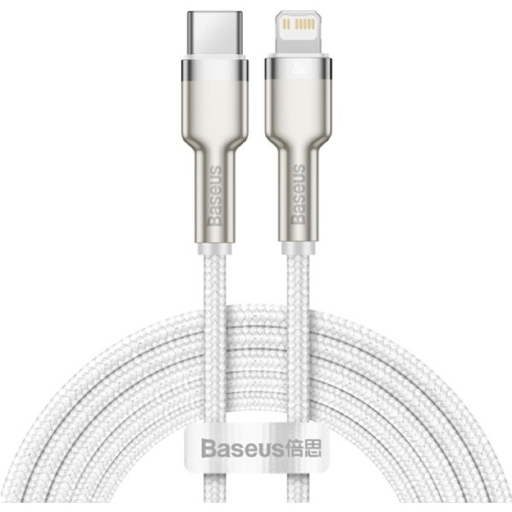 Baseus Cafule Series Metal Type-C To Lightning PD 20W 2 mt Şarj Veri Kablosu CATLJK-B02 - Beyaz Cep Telefonu Kablosu Fiyatı