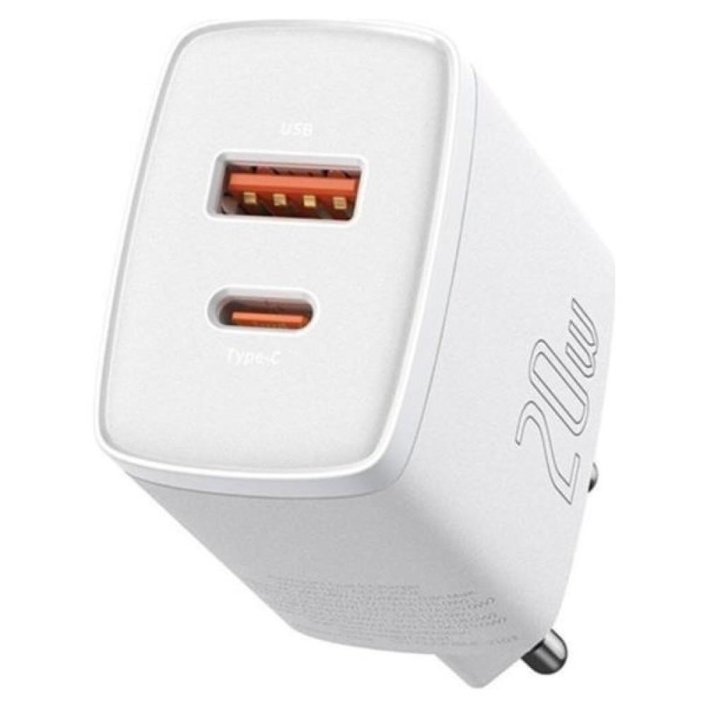 Baseus Compact 20W USB + Type-C Çıkışlı Qc3.0 Hızlı Şarj Başlığı Şarj Aleti Beyaz Cep Telefonu Şarj Cihazı Fiyatı