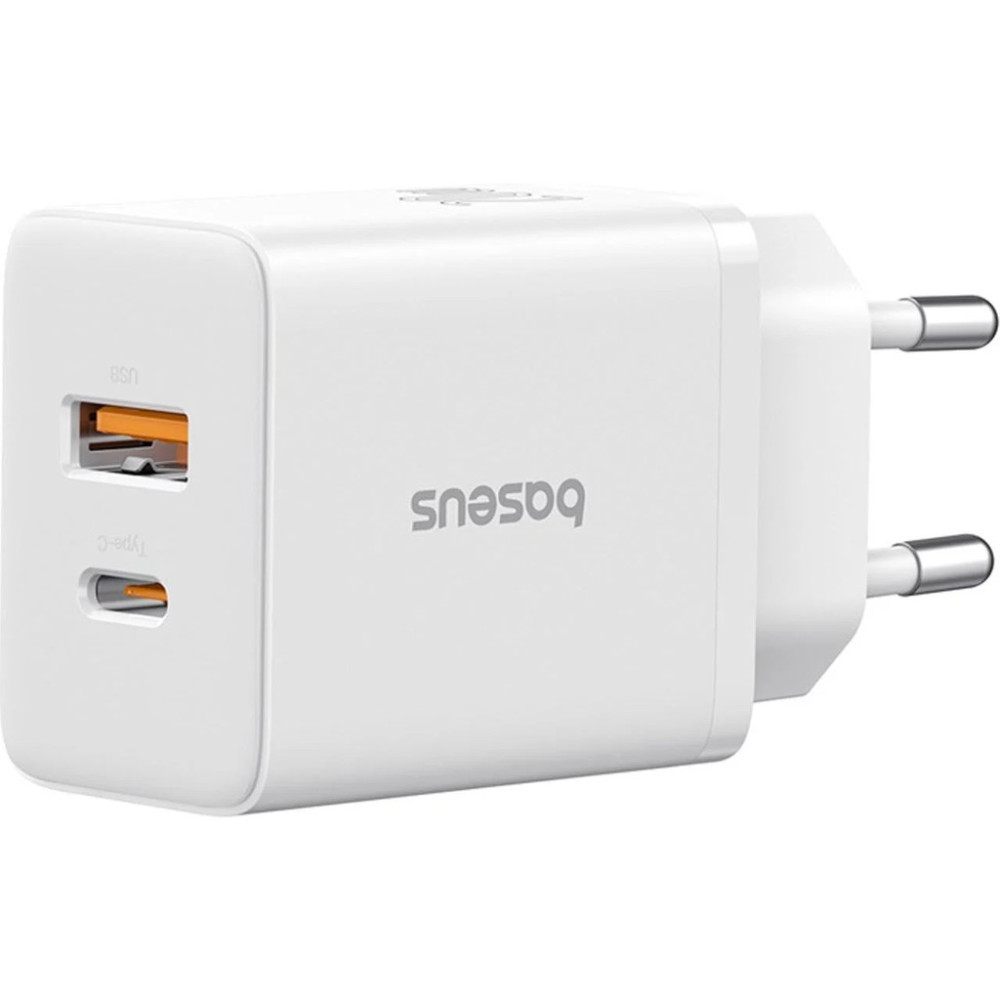 Baseus Cube Type-C + USB Girişli U+C 20W Hızlı Şarj Cihazı iPhone 15 14 13 12 11 Uyumlu Samsung ve Android Uyumlu Beyaz Cep Telefonu Şarj Cihazı Fiyatı