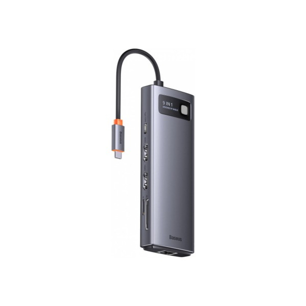Baseus Metal Gleam 9in1 Multifunctional Type-C HUB(HDMI2(120HZ-30HZ)+USB3.02+USB2.01+PD1+SDTF1+RJ451) Laptop Adaptör Fiyatı