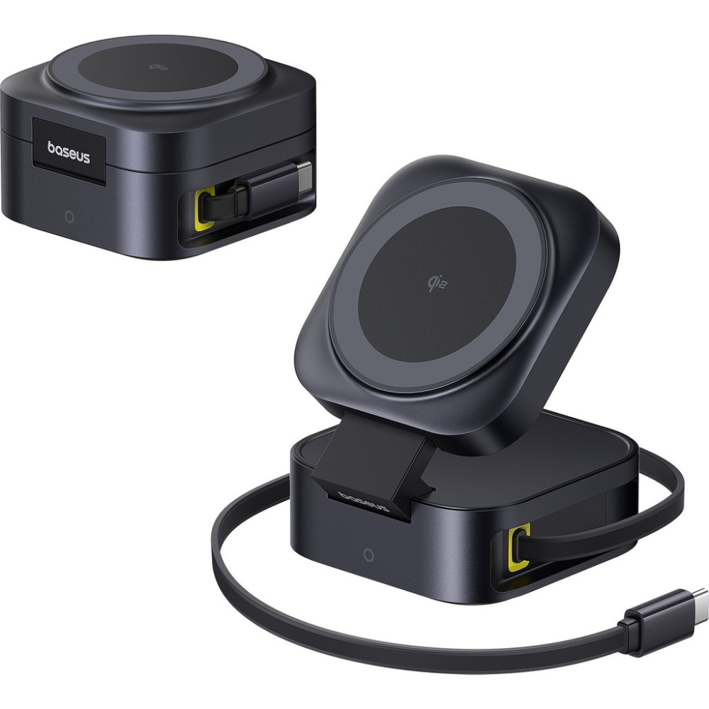 Baseus Picogo 2-in-1 Magnetic Wireless Şarj Qi2 67W Siyah (USB-C to USB-C 100W kablo dahil) Cep Telefonu Şarj Cihazı Fiyatı