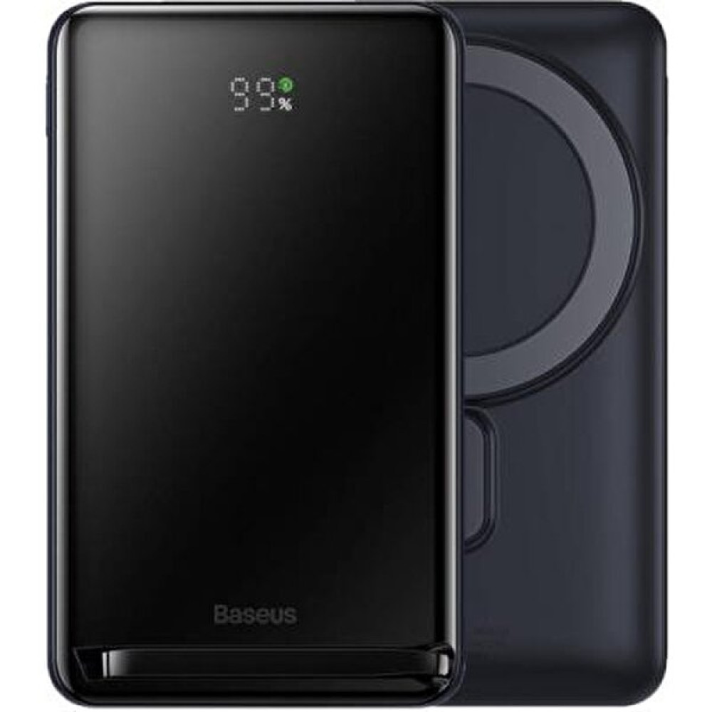 Baseus Standlı Manyetik Magsafe Uyumlu 20W 10000MAH Powerbank Apple iPhone 12 12 Pro Max Magsafe Powerbank - Siyah Taşınabilir Şarj Cihazı - Powerbank Fiyatı