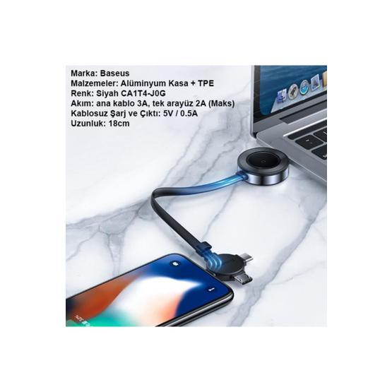 Baseus Star Ring Series 4in1 Type -C Mikro Usb-İPhone Ve Wireless Kablosuz Şarj USB Kablo Fiyatı