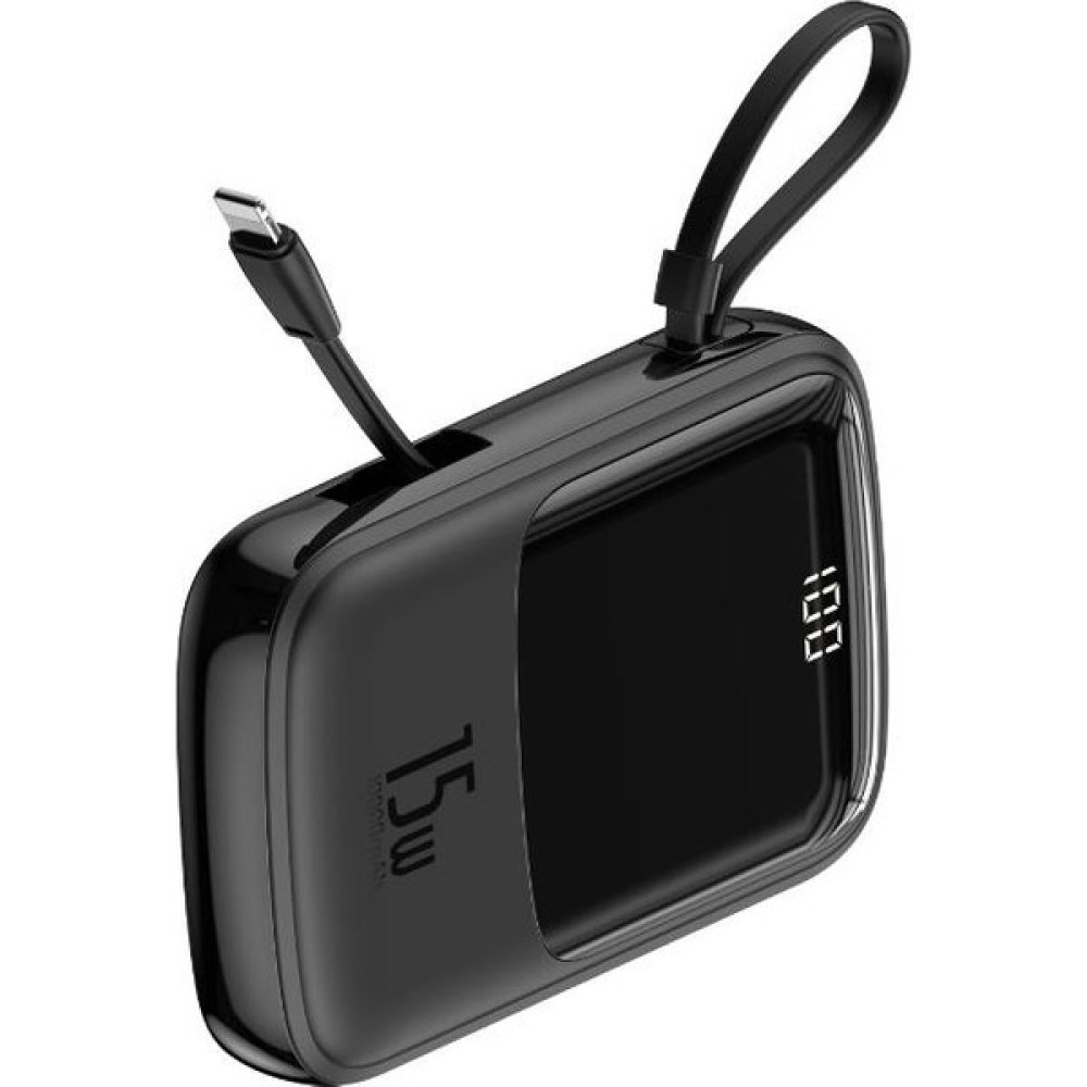 Baseus Super Şarj Iphone Kablolu 15W 10000 Mah Powerbank Iphone 11 12 13 14 Pro Max Powerbank Şarj - Siyah Taşınabilir Şarj Cihazı - Powerbank Fiyatı