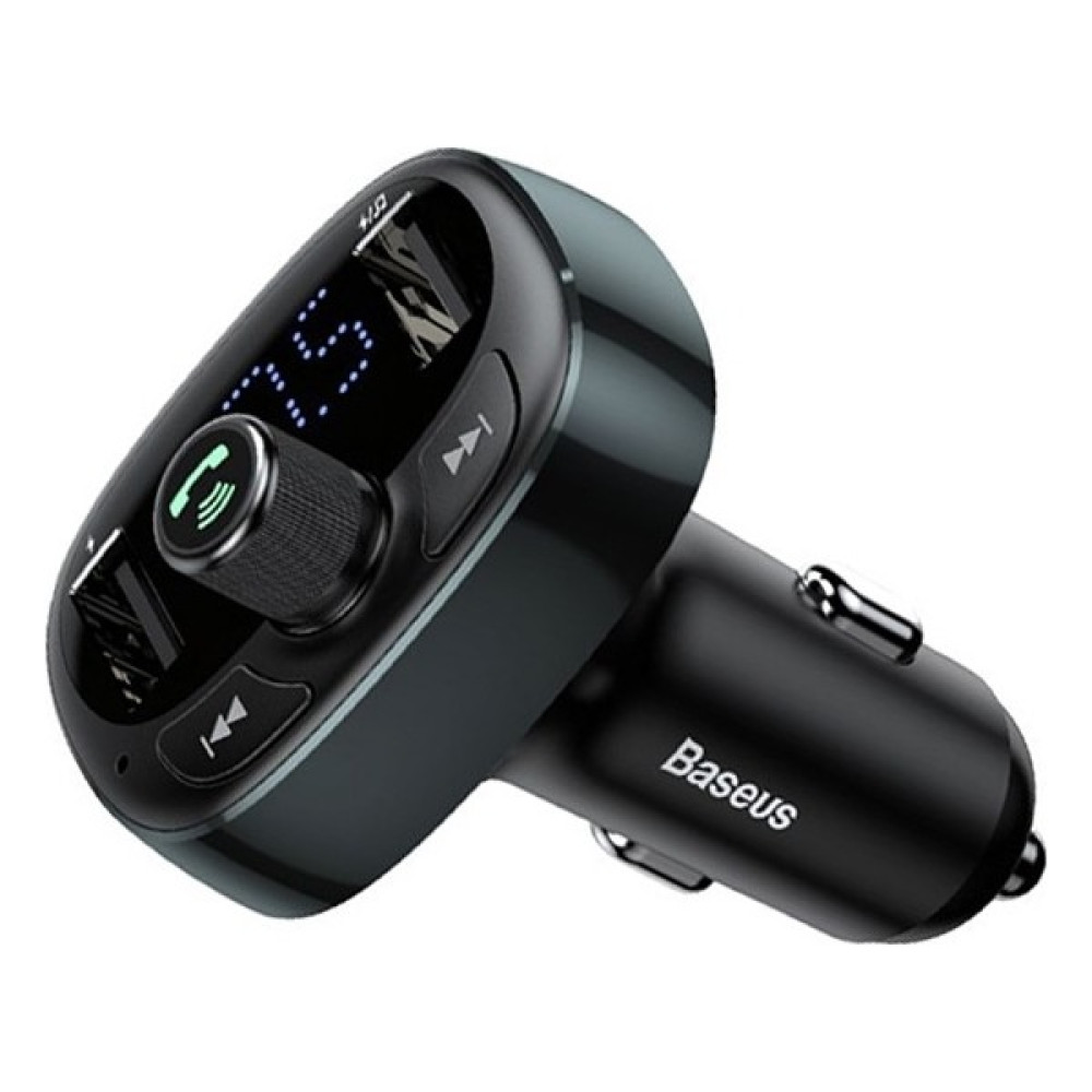 Baseus T Typed S-09 Bluetooth Fm Transmitter Çift Araç Şarj Aleti CALL-TM0A - Siyah Oto Transmitterleri Fiyatı